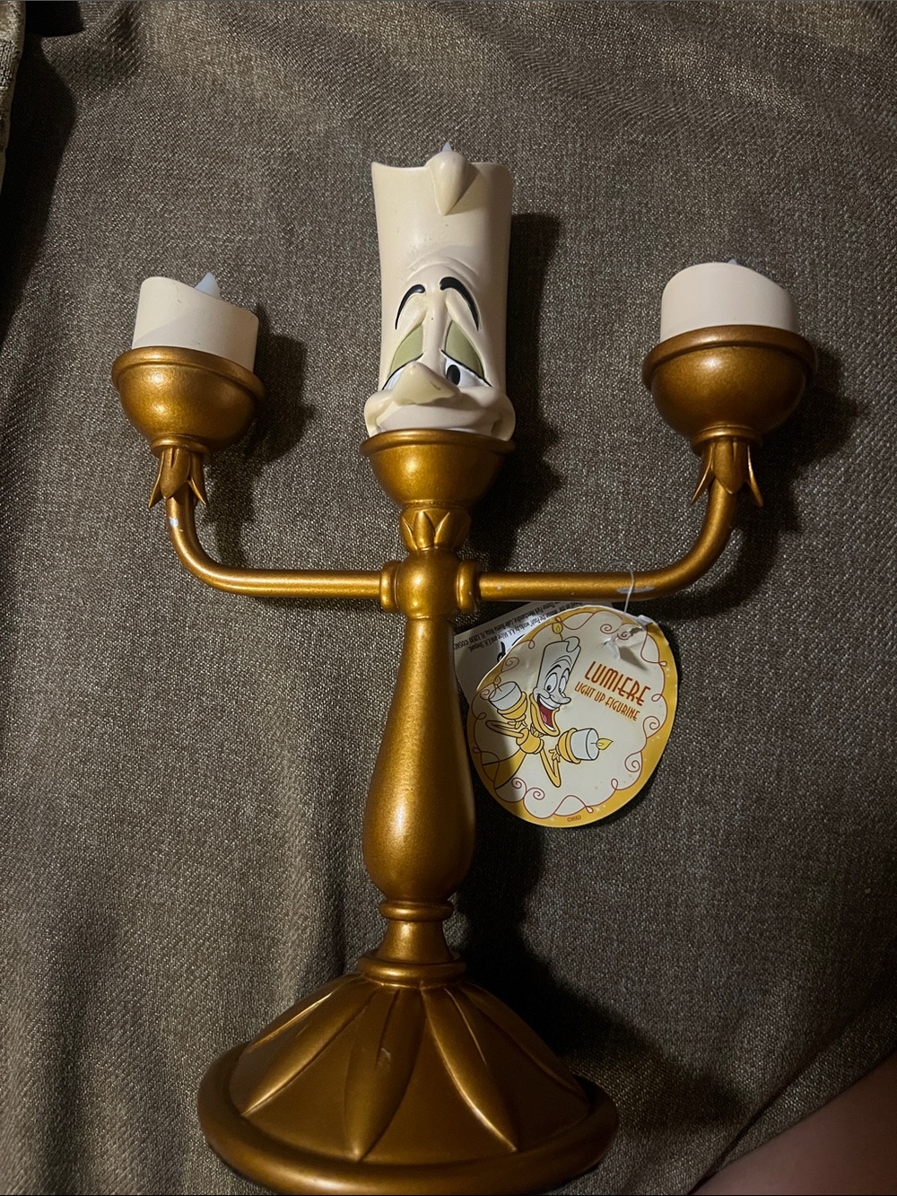 Disney Gold and Cream Lumière Three-Arm Candelabra